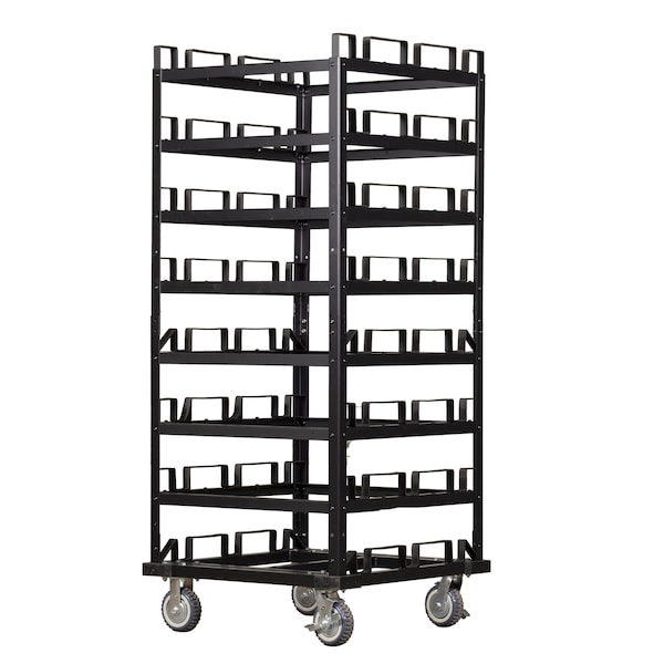 Montour Line Horizontal Stanchion Storage Cart - 24 Capacity SCART-24-H - main